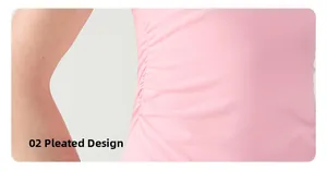 Detailansicht der rosa Yoga-Weste mit seitlicher Raffung und elastischem Material