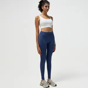 Women's high waist yoga pants and sports bra set for fitness and gym workout