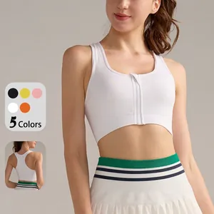 Reggiseno Sportivo da Donna ad Alto Impatto Cerniera Anteriore Dorso a Vogatore Imbottito Gilet Yoga Fitness Top Corsa