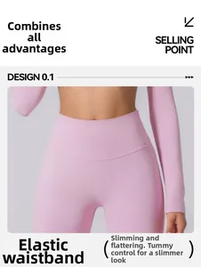 Detailansicht des hochelastischen Taillenbunds zur Bauchkontrolle bei der Yogahose