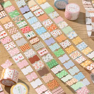 Floral Fruit Grid Glitter Washi Tape Decorative Journaling Scrapbooking Stickers DIY Label Sparkle Masking Tape Craft Stationery