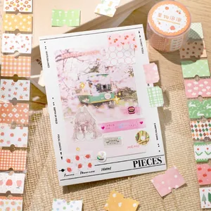 Floral collage masking tape and stickers set for DIY scrapbooking and decoration