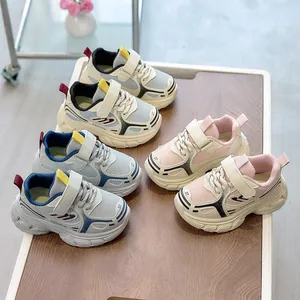 Kids breathable mesh sneakers with velcro straps and non-slip thick soles in multi colors