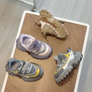 Kids chunky sneakers featuring breathable mesh and thick anti-slip soles in four colors