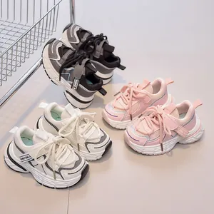Breathable mesh sneakers for kids featuring non-slip soft soles and hook-and-loop closure