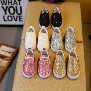 Toddler sequin LED light-up shoes in gold silver and pink with elastic opening