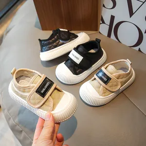 Kids Quilted Casual Sneakers Microfiber Upper Non-Slip Rubber Sole Breathable Toddler Walking Shoes Velcro Closure Boys Girls School Shoes