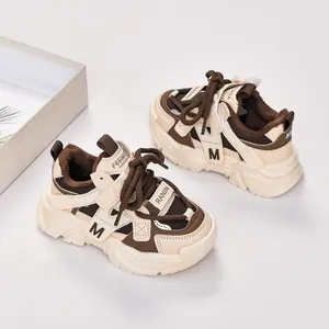 Détails de baskets d'hiver pour enfants avec doublure en peluche et panneaux en cuir
