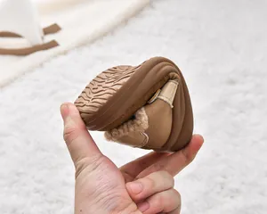 Detail showing the ultra-flexible non-slip rubber sole of these kids winter snow boots