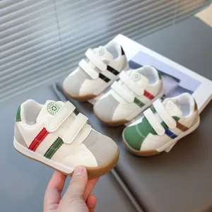 Kids Retro Forrest Gump Shoes Velcro Striped Breathable Sneakers For Boys Girls Toddler Casual Walking Shoes