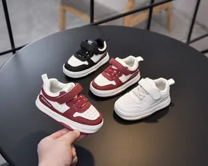 Toddler sports sneakers in three colors with velcro straps and thick rubber soles