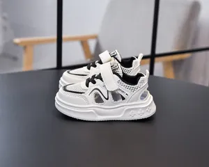 Detail of kids breathable sport sandal with protective closed toe and velcro strap