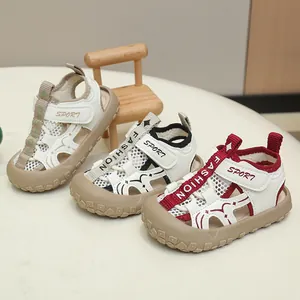 Toddler Boys Girls Sport Sandals Summer Closed Toe Breathable Mesh Anti-Slip Kids Casual Outdoor Beach Shoes Velcro Closure