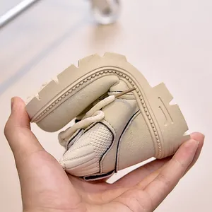 Detail showing the ultra-flexible and soft rubber sole of children boots for comfort