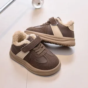 Detailed macro view of children's fleece-lined winter sneakers with warm wool interior