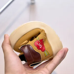 Detail shot showing the high flexibility and soft bendable rubber sole of children boots