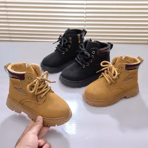 Detail of warm plush lining and durable non-slip rubber sole on kids' winter boots