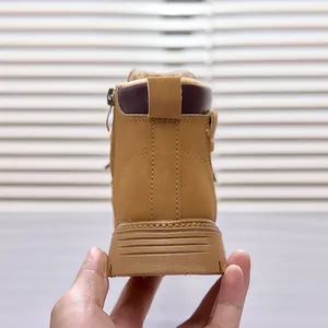 Detail of children's boots with side zipper, warm plush lining and non-slip rubber soles