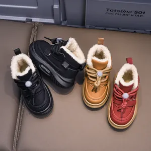 Waterproof fleece-lined winter snow boots for toddlers with non-slip thick soles