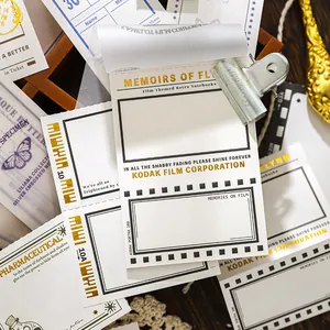 Vintage-Notizblock mit Silberprägung und Filmstreifenmustern für Scrapbooking-Zubehör
