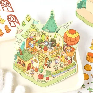Autocollant de scène miniature 3D conte de fées pour le scrapbooking et le bricolage