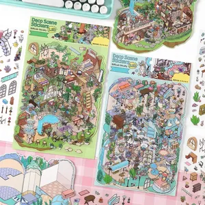 2.5D large scale DIY scenery stickers from My House series 5 for journal decoration