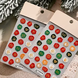 3D Embossed Kerst Lakstempel Nagelstickers Kerstman Eland Sneeuwvlok Decals Voor Wintervakantie DIY Manicure Kunst Decoratie