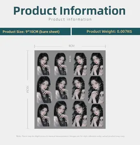 Detail view of portrait nail stickers measuring 9x10cm with lightweight adhesive backing