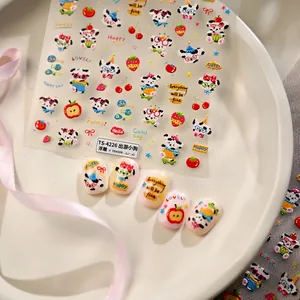 3D embossed cartoon dog and fruit nail art stickers with TS-4226 spring outing theme