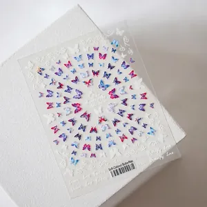 Adesivi per Unghie Farfalla in Rilievo 5D Design Farfalla Pastello Decorazione per Unghie Goffrata per Gioielli Fai da Te Donna