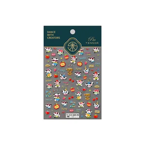 Cartoon dog and fruit embossed nail stickers TS-4226 for DIY spring manicure art