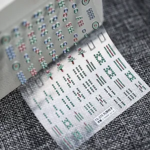 5D embossed mahjong nail art stickers with TS-275 3D relief design for manicures