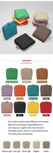 Pantalla detallada de colores de la bolsa organizadora de joyas en cuero granulado