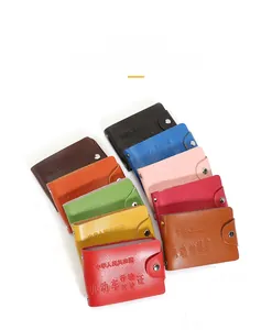 Litchi pattern leather driving license holders in multiple colors with snap closure