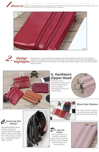 Détail du mini porte-monnaie en cuir véritable avec double fermeture éclair et grain
