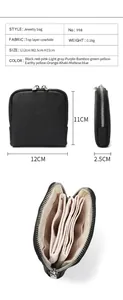 Especificaciones de tamaño para el estuche organizador de joyas en cuero genuino negro