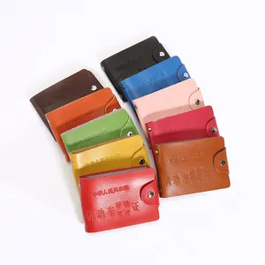 Litchi pattern genuine leather driving license holder with snap closure in various colors