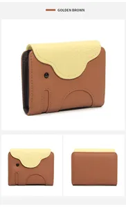 Macro detail of elephant leather card holder in golden brown with litchi grain texture