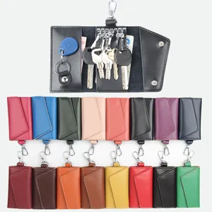 Genuine leather key case for men with six metal hooks and multible color options available