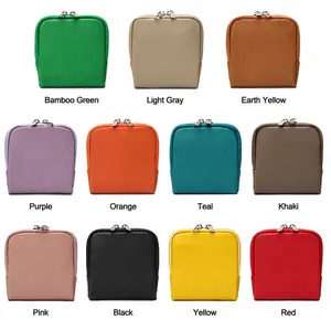Estuche para joyas de cuero genuino grabado en 11 colores con doble cremallera metal