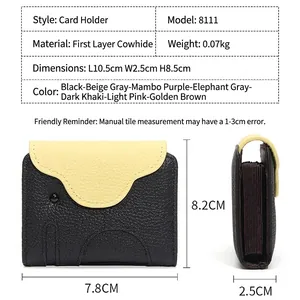 Japanese style cute leather elephant card holder with large capacity and multi-slots