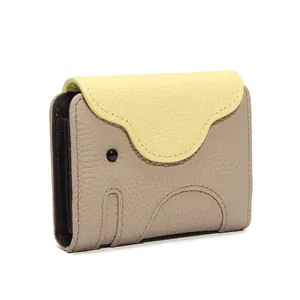 Cute Japanese elephant leather card holder with multi-slot high capacity design