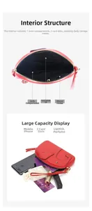Detailed interior and capacity view of red leather elephant wallet with card slots