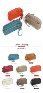 Color display of quilted genuine leather crossbody bags featuring eight elegant options