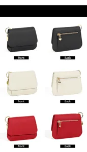 Vues détaillées des portefeuilles en cuir noir, blanc cassé et rouge avec zip cœur