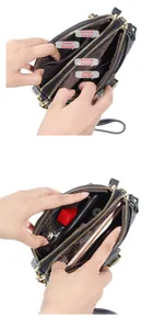 Detailansicht der Ledertasche mit zwei Hauptfächern und Innentaschen für bessere Organisation