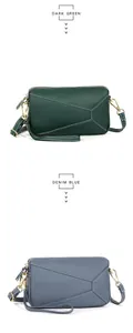 Detailed view of the geometric leather stitching and white contrast seams on the bag