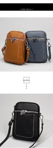 Dettaglio mini borsa a tracolla in vera pelle con cuciture a contrasto e cerniera metallica