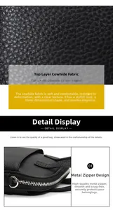 Detailed macro view of black lychee grain cowhide leather and silver metal zipper