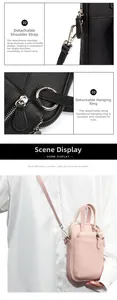 Detail of high-gloss hardware rings and detachable straps for leather crossbody bag